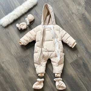 Cozy Cream Baby Snowsuit